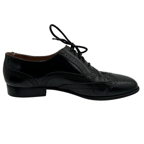 Giorgio Brutini 10.5D Black Wingtip Oxford Shoes Leather Made In Brazil Timeless - Picture 6 of 16